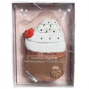 NWT in Pack Luxe+Willow warming pad with aromatherapy clay beads hot cocoa shape
